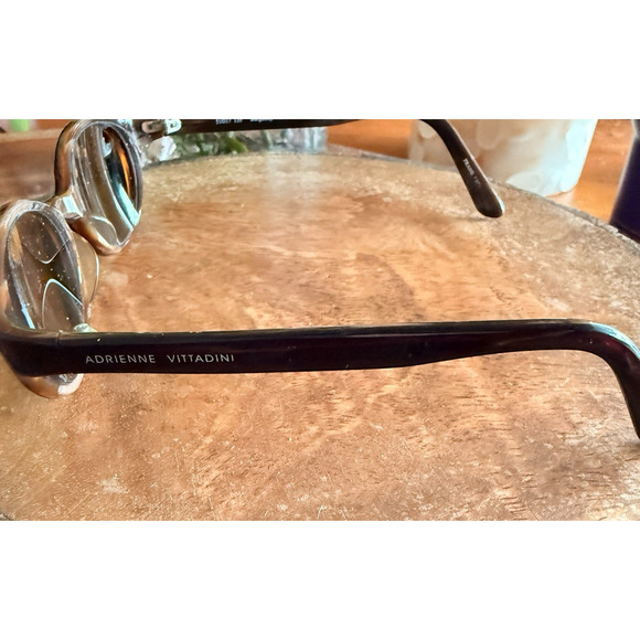 Vintage Adrienne Vittadini Sunglasses Frames Oval Burgandy/Wood 51-17-135 Preppy - Picture 7 of 9